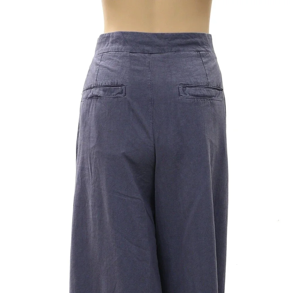 Free People Tegan Washed Barrel Trousers Pants Pleated Solid Cotton S 288469
